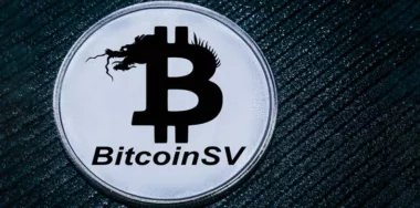 Bitcoin SV coin on grey background