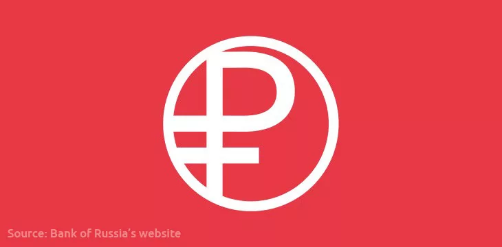 Bank of Russia logo on red backround