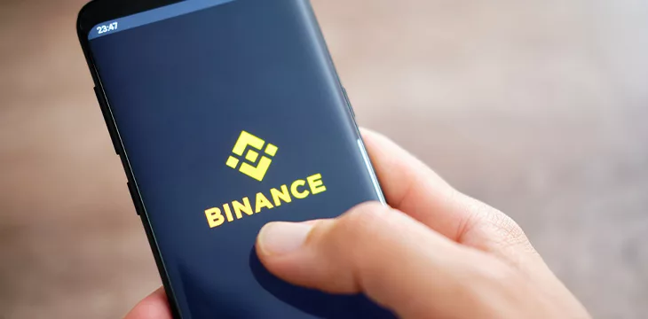 Binance mobile app running on smartphone