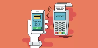 Illustration of mobile payment via smartphone