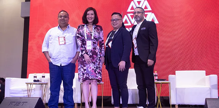 Speakers at the AIBC Asia Summit on stage