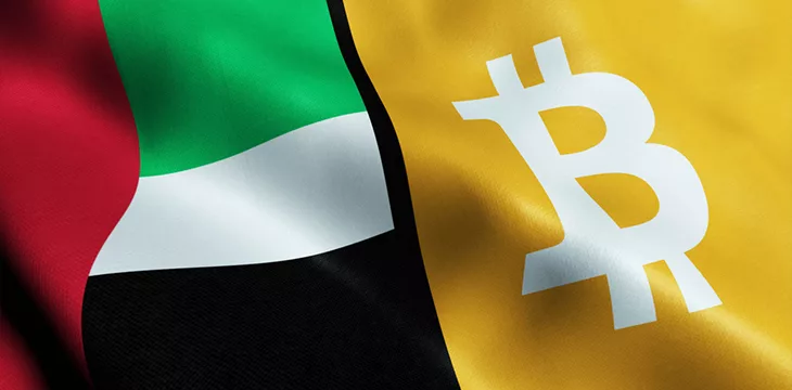 UAE and Bitcoin flags