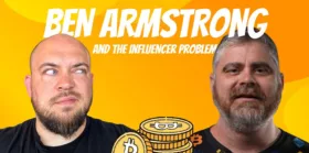 Ben Armstrong and Kurt Wuckert Jr with bitcoins illustration