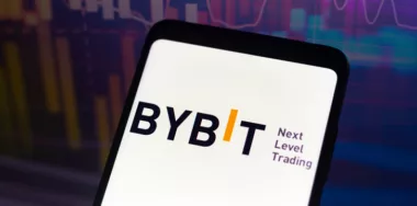 Logo of Bybit, a cryptocurrency exchange is displayed on a smartphone screen