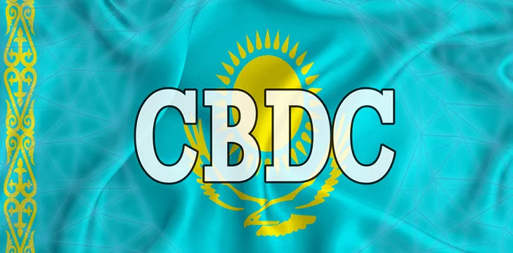 Kazakhstan flag with the inscription CBD