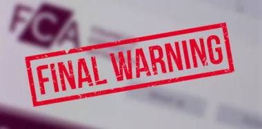 Final warning with blurred background of FCA logo