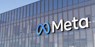 Meta signage logo on building facade