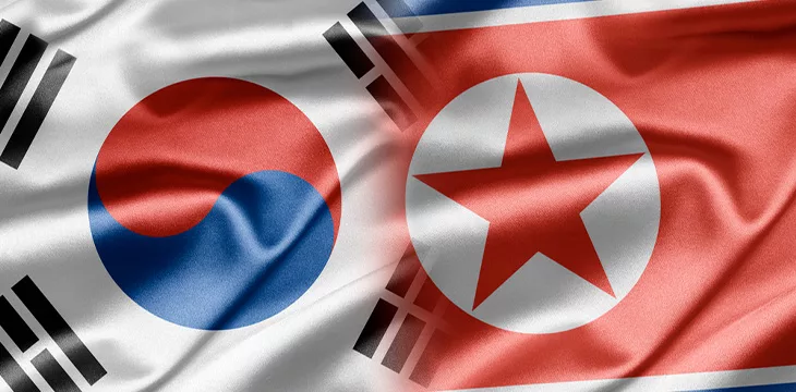 North and South Korea flags