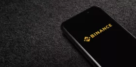 Binance logo displayed on smartphone screen