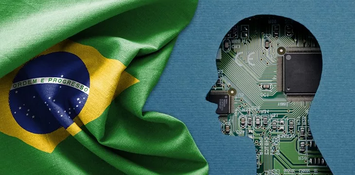 Flag of Brazil and AI illustration