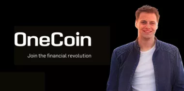 Alex Blania with OneCoin background