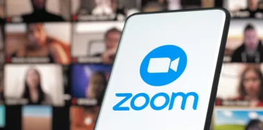 Zoom logo on smartphone screen