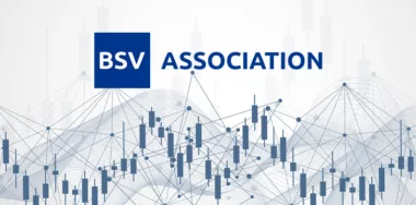 BSV Blockchain Association logo with statistics background