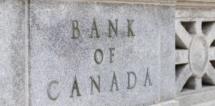 Bank of Canada signage engraved on concrete wall of Bank of Canada Building