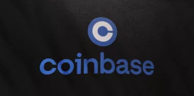 Coinbase Exchange logo on black flag banner background