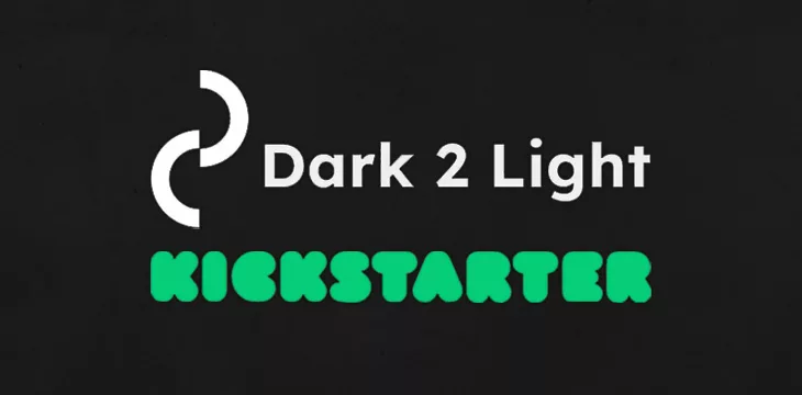 Dark2Light and Kickstarter logos with dark colored background