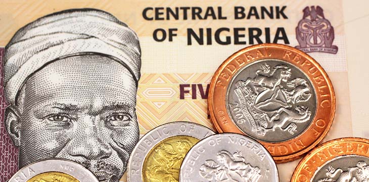 Nigerian paper bill and coins