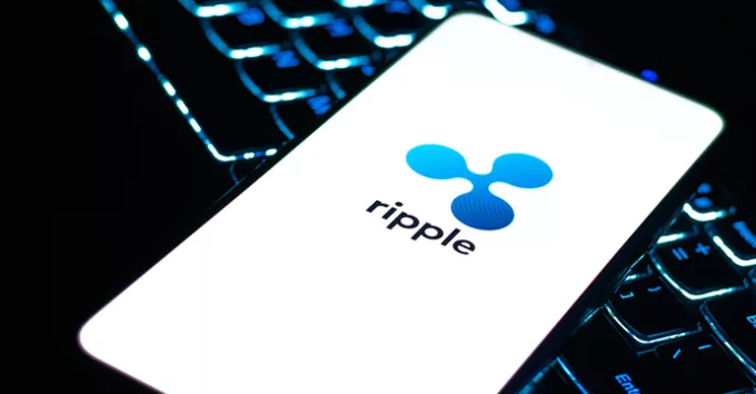 Ripple logo on phone screen