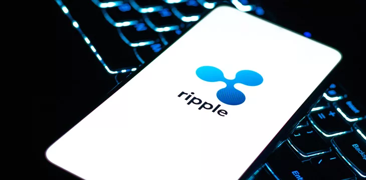 Ripple logo on phone screen