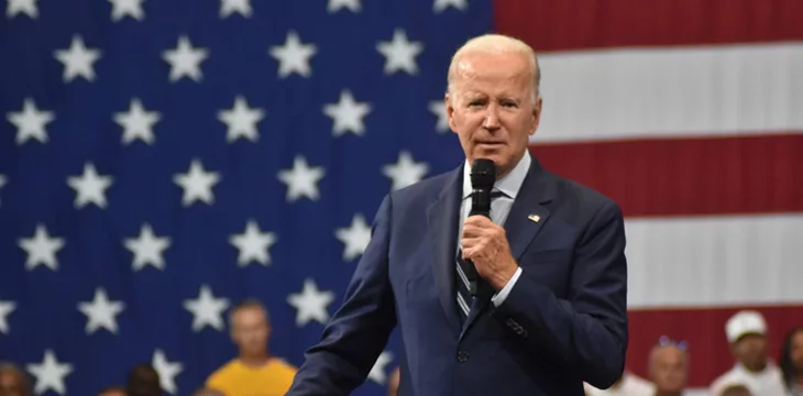 US President Joe Biden speaks on security and firearms during an event in Wilkes Barre, Pennsylvania