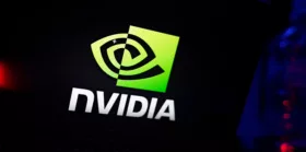 NVIDIA logo on laptop screen