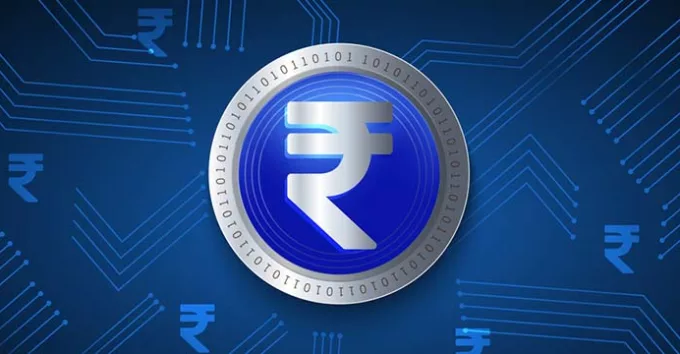 digital indian rupee coin illustration