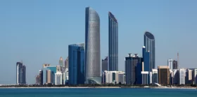 Abu Dhabi Skyline view from the Marina Mall