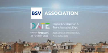 Logos of BSV Association and DATE event in New Delhi
