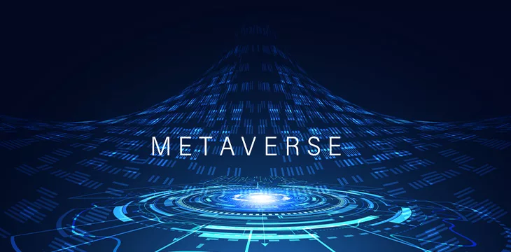 Metaverse Visual Reality Blue Background Blockchain Technology Interface