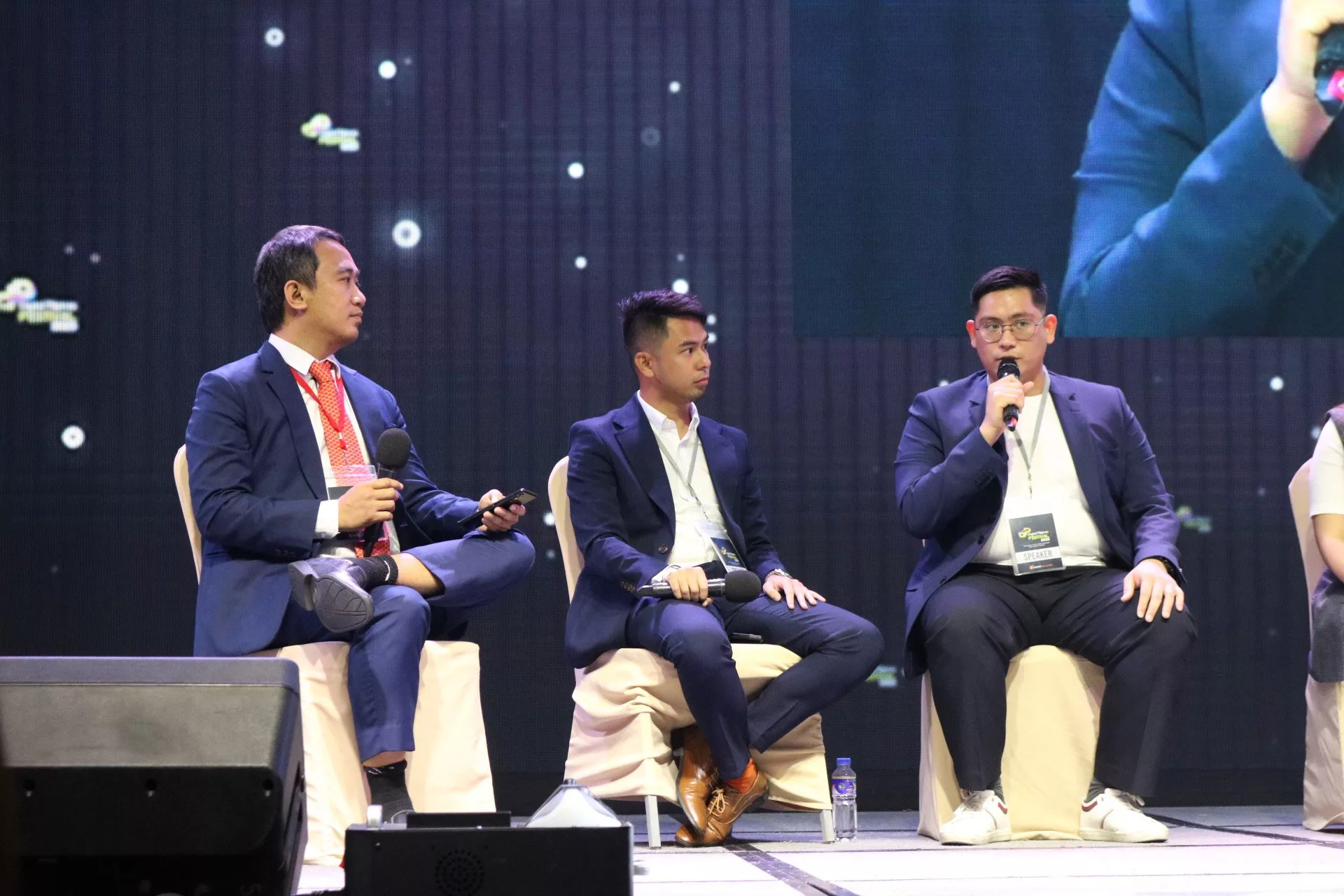 Moises Benedict Carandang, Kristoffer Briones, and Rene Cuartero at the second Digital Pilipinas Festival 2023
