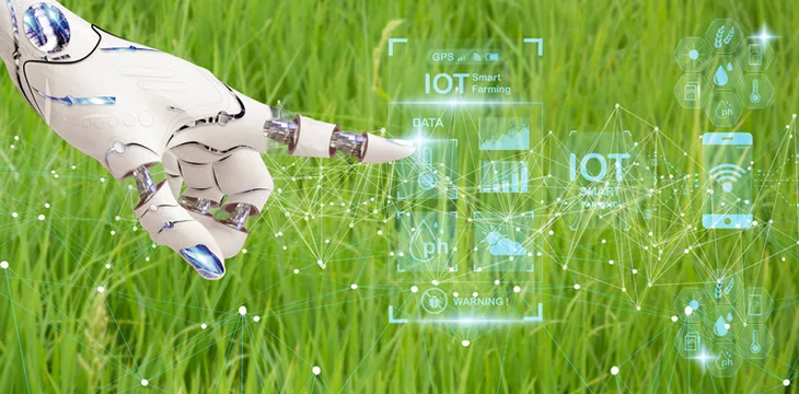 AI technology in agriculture image concept