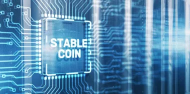 Stablecoin on blockchain background