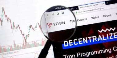 magnifying glass on Tron crypto currency homepage