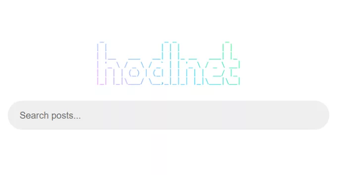 hodlnet logo with search bar