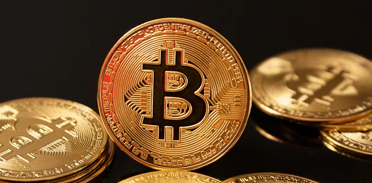 Cryptocurrency golden bitcoin coin concept