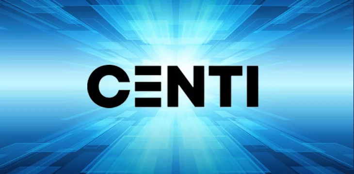 Centi logo with blue background