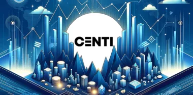 Blockchain concept illustration with Centi logo