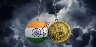 Indian flag and gold bitcoin smashing