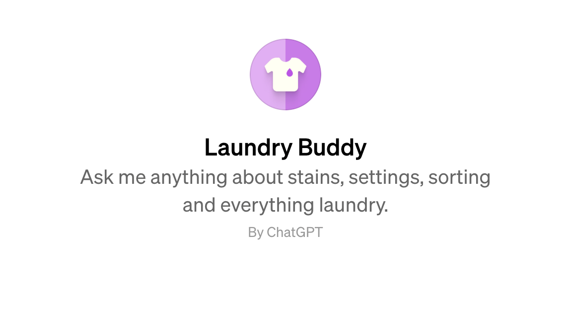 Laundry buddy by ChatGPT