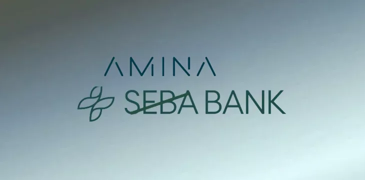 Amina and SEBA Bank logo