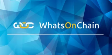 WhatsOnChain logo with blue background