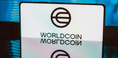 Worldcoin app with blue background