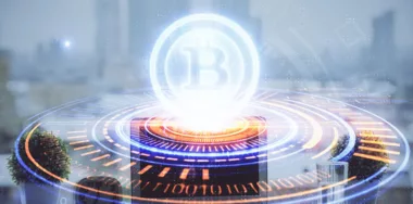 bitcoin and crypto hologram illustration