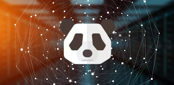 panda wallet logo on blockchain concept background