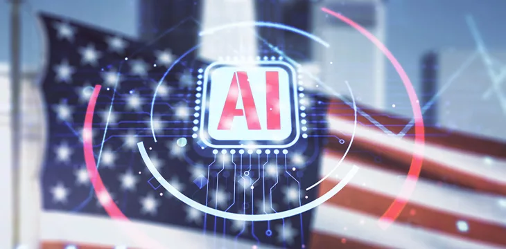 Artificial Intelligence - US flag background
