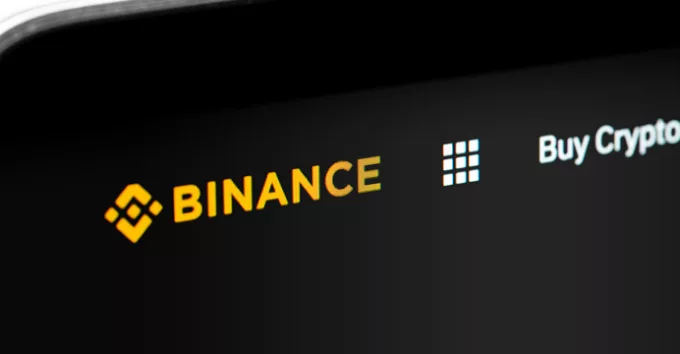 Binance website on display notebook,computer