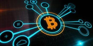 Bitcoin blockchain crypto currency and digital money symbol digital concept