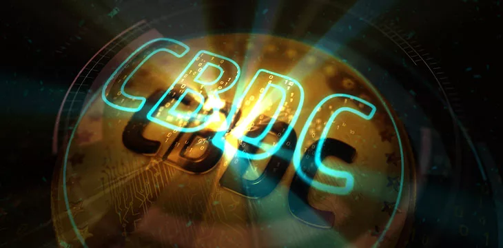 CBDC Digital Currency cryptocurrency gold coin on green screen background
