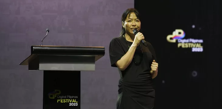 Christine Leong on stage