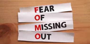 Fear of missing out, text words typography written on paper
